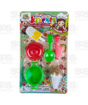 Conjunto  Kitchen Sorvete 6 Peças Toy King TK-AB5816