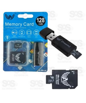Cartão De Memória 128GB Com Adaptador SD E Leitor de Cartão Altomex AL-MO-128