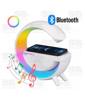 Luminária G Inteligente Com Caixa De Som e Carregador Por Indução BT 2301