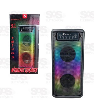 Caixa De Som 20W LED RGB Botão Bass KTS-1711