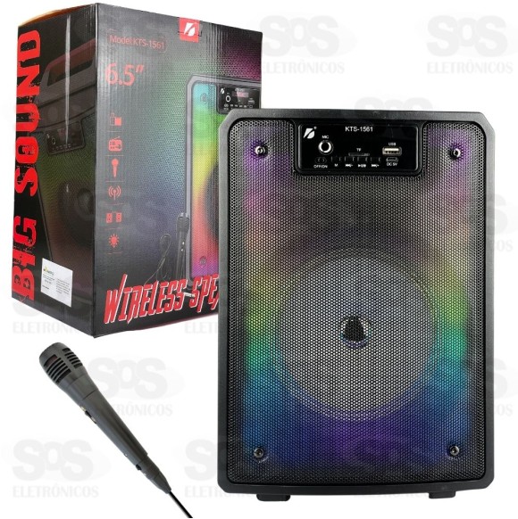 Caixa De Som 15W Karaokê Com Microfone KTS-1561