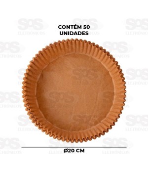 Kit Forma Descartável Para Air Fryer 50 Unidades 20x4,5CM Caerus CRS-2572