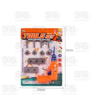 Brinquedo Kit Furadeira Com 11 Peças Toy King TK-AB5857