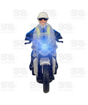 Motocicleta Bate E Volta Super Policial Com Luzes E Sons Toy King TK-AB4544