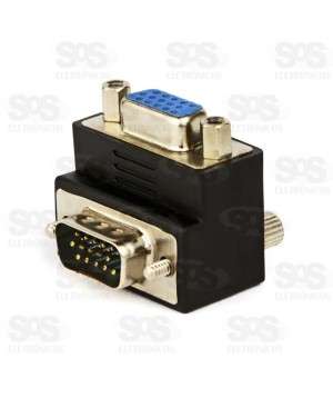 Adaptador VGA L Macho E Fêmea Unitário 90 graus