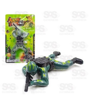 Boneco Soldado Rastejador a Corda Toy King TK-AB4272