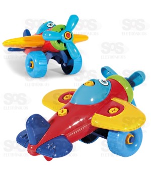 Avião Didático Monta e Desmonta Poliplac 7430