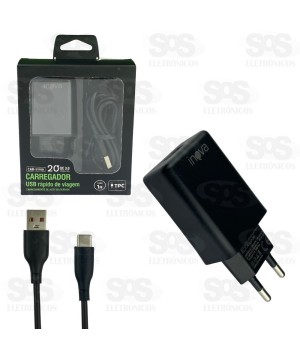 Carregador 20W Com Cabo Type C Inova CAR-2176D