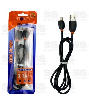 Cabo De Dados 3.1A Micro USB V8 1 Metro Inova CBO-12182