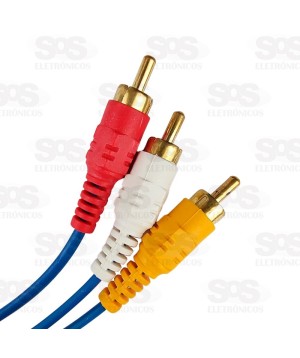 Cabo 3RCA + 3RCA Ponta Dourada 5 Metros B-Max 8408