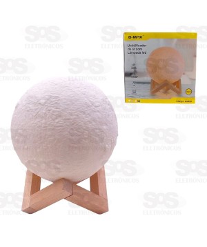 Difusor Umidificador de Ar Lua Com LED 1600ML B-Max BM052