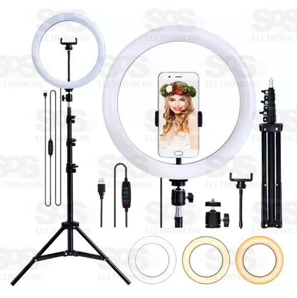 Iluminador Ring Light 12 Polegadas Com Tripé 210 cm B-Max BM-L04