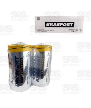 Pilha Bateria C R14 1,5V Para Uso Geral Brasfort 6310