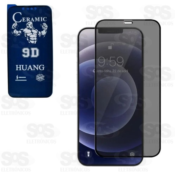 Película Cerâmica Privacidade Preta Iphone 11/XR