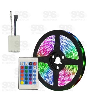 Fita de LED RGB 5 Metros Externa Com Controle 51-37 2835