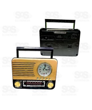 Rádio Retrô Bluetooth AM/FM Com Relógio 3 Bandas Altomex AD-5199