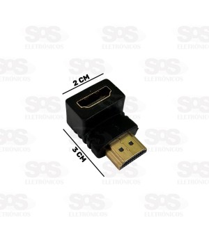 Emenda HDMI Para HDMI Curva 90 Graus Tomate MHC-5203