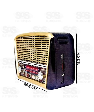 Rádio Retrô AM/FM/SW Bluetooth 3 Bandas Song Star SS-2258BT