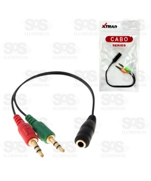 Cabo Adaptador P3 Fêmea para P2 Macho Xtrad 2133