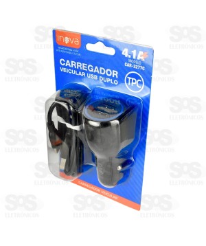 Carregador Veicular Com Cabo Type C 4.1A 2USB Inova CAR-3277C