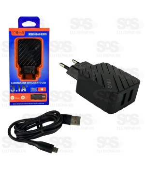 Carregador Rápido 2 USB 3.1A Com Cabo Micro V8 Inova CAR-G5181S