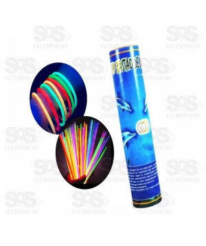 Pulseira Neon Alto Brilho Tubo com 100 Unidades Toy King TK-AB6215