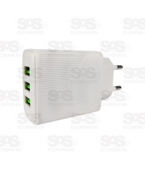 Carregador 3 USB 5.1A Com Cabo Lightning Inova CAR-3250A