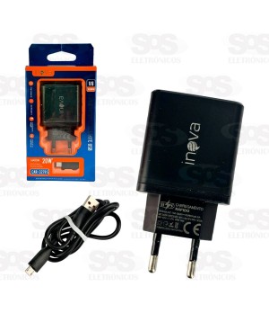 Carregador Rápido 20W Com Cabo Micro V8 Inova CAR-3278S