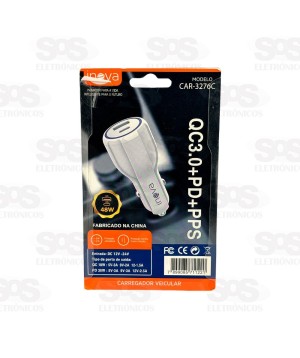 Carregador Veicular Com Cabo Type C 6.1A USB+Type C Inova CAR-3276C