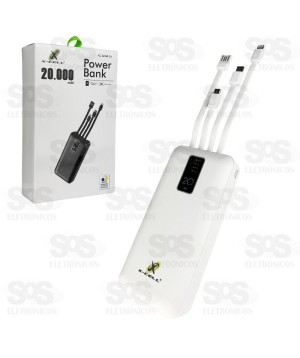 Carga Extra 20.000mAh 4 Cabos Com Indicador X-Cell XC-BANK-26