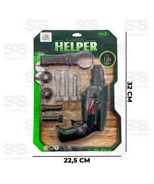 Kit Ferramentas Parafusadeira Com 9 Peças Toy King TK-AB5376