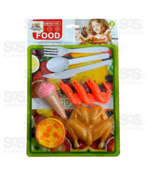 Conjunto Comidinhas Com 10 Peças Toy King TK-AB4382