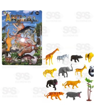 Kit Animais Selvagens Com 8 Peças Toy King TK-AB4033