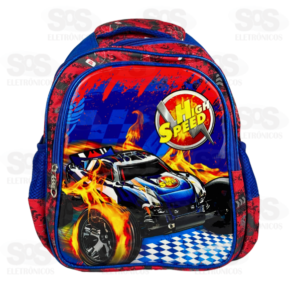 Mochila Média Infantil 4 Bolsos Estampas Descoladas Variadas FUC16