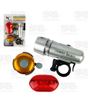 Lanterna para Bicicleta com Buzina e Luz Traseira Caerus CRS-BK04