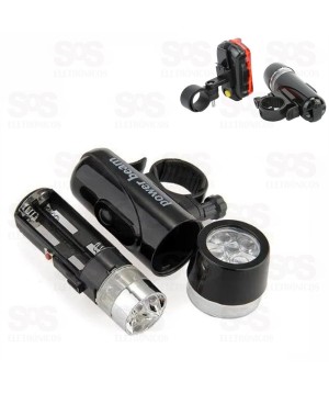 Lanterna para Bicicleta com Buzina e Luz Traseira Caerus CRS-BK04