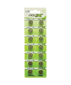 Bateria Botão LR44 /AG13 Cartela Com 14 Unidades