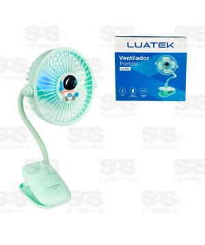 Ventilador Portátil Gancho Com LED Luatek LS-947