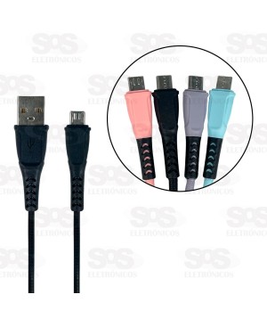 Cabo Micro USB V8 1 Metro Cores Variadas Altomex AL-7020-V8