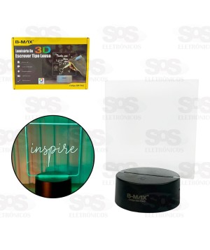 Luminária LED 3D Tipo Lousa Com Caneta B-Max BM-F945