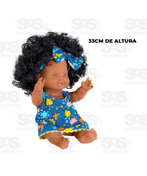 Boneca Meninas Brasileiras Negra 33CM Milk 643