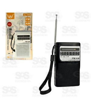 Mini Rádio De Bolso FM/AM/P2 2 Bandas Retrô Vertical Altomex AL-356