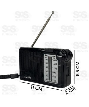Mini Rádio De Bolso FM/AM 2 Bandas Retrô Altomex AL-355