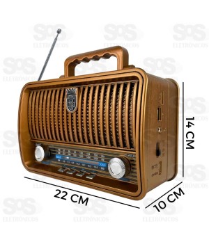 Rádio Retrô AM/FM/Bluetooth/TF/USB/P2 220V Altomex AD-8282