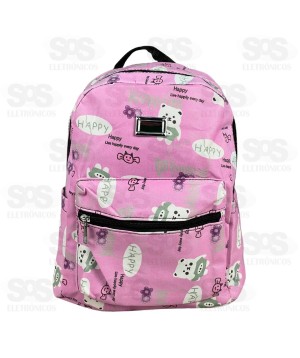 Mochila Feminina 4 Bolsos Estampas Fofinhas Altomex AL-07-0521