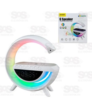 Luminária G Com Relógio, Caixa De Som e Carregador Por Indução BM-F946
