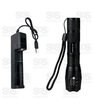 Lanterna de LED T6 Super Brilhante Recarregável B-Max 8501