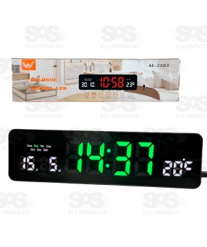 Relógio De Parede Painel LED Digital 32cm Altomex AL-2883