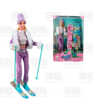 Boneca Esquiadora Fashion Articulada Pica Pau PI4426