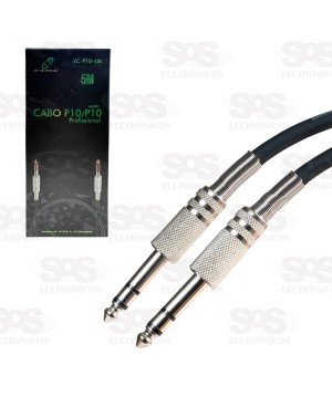 Cabo Profissional P10 x P10 Mono 5 metros X-Cell XC-P10-5M